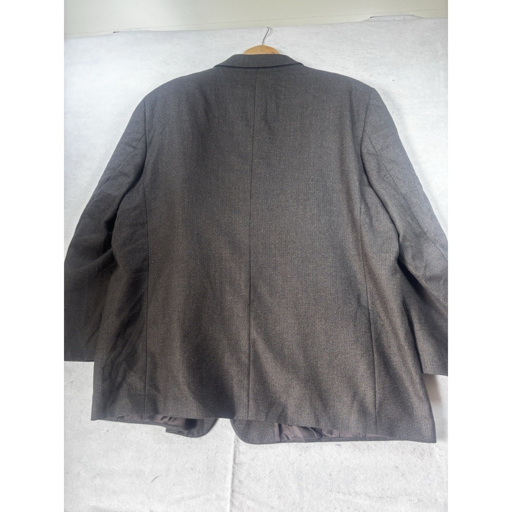 Joseph & Feiss 56L Brown Houndstooth 100% Lambs Wool Blazer Jacket Sport Coat - Picture 13 of 13